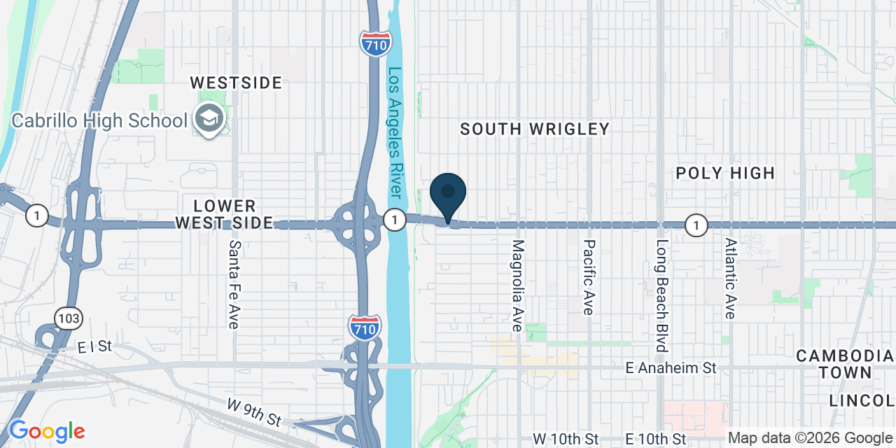 Map showing Long Beach, Los Angeles County, CA