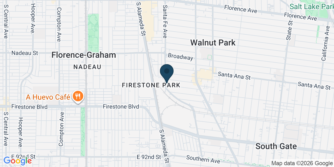 Map showing Huntington Park, Los Angeles County, CA