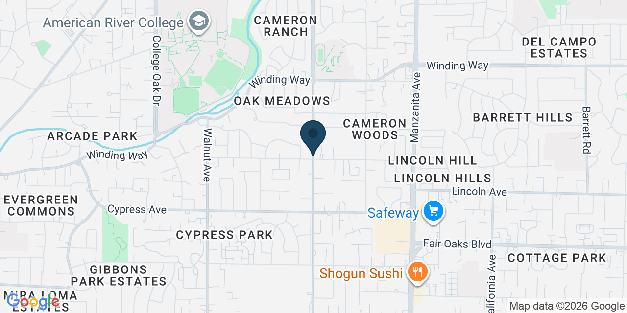 Map showing Sacramento County, CA