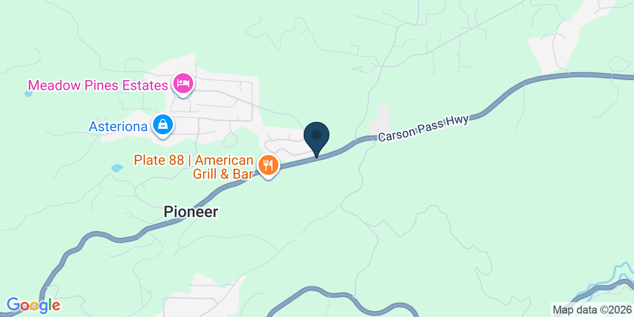Map showing Pioneer, Amador County, CA