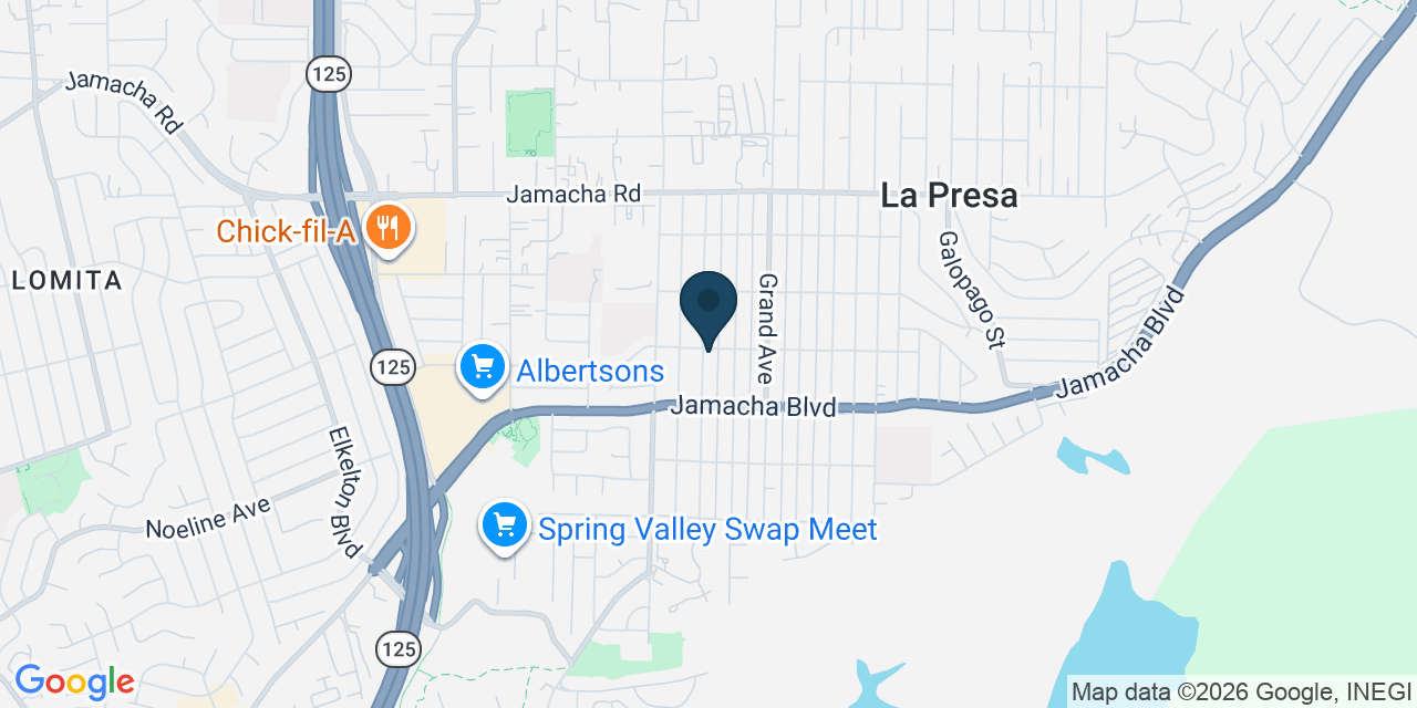 Map showing Spring Valley, San Diego County, CA