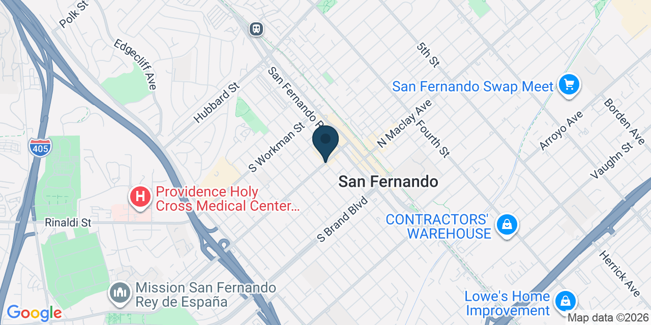 Map showing San Fernando, Los Angeles County, CA