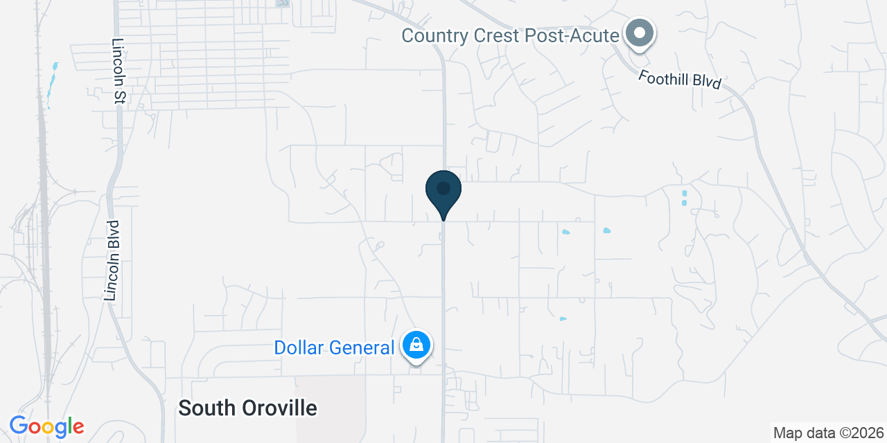 Map showing South Oroville, Butte County, CA