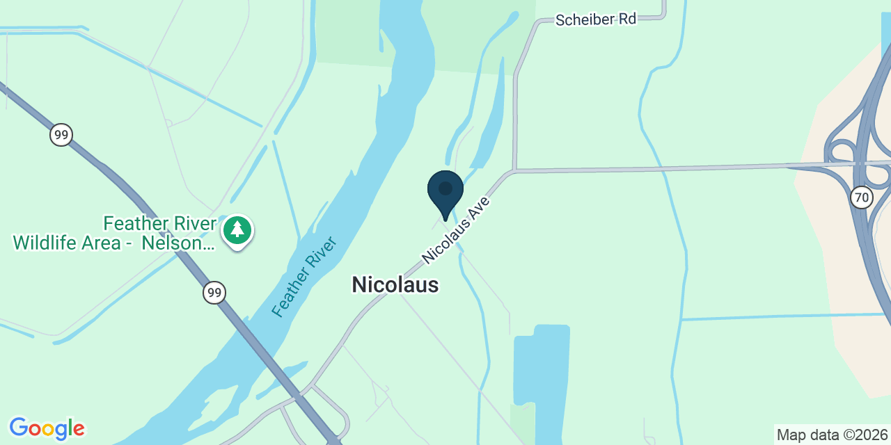Map showing Nicolaus, Sutter County, CA
