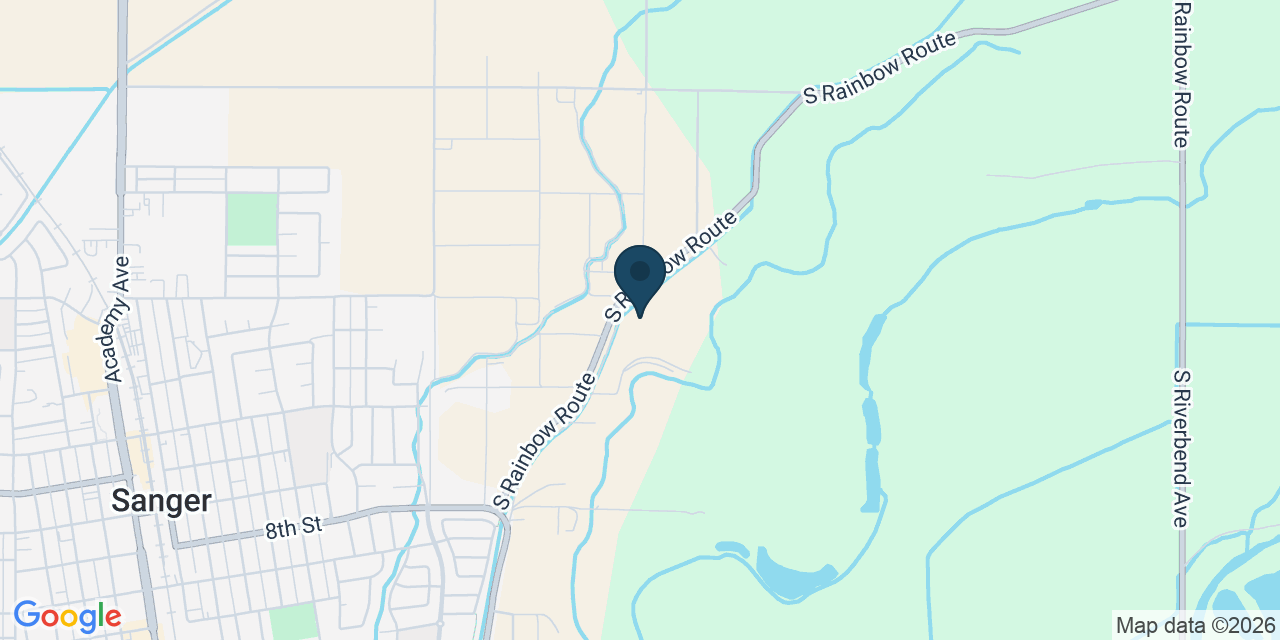 Map showing Sanger, Fresno County, CA
