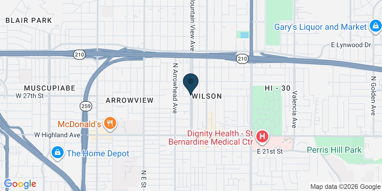 Map showing San Bernardino, San Bernardino County, CA