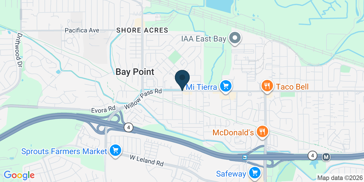 Map showing Bay Point, Contra Costa County, CA