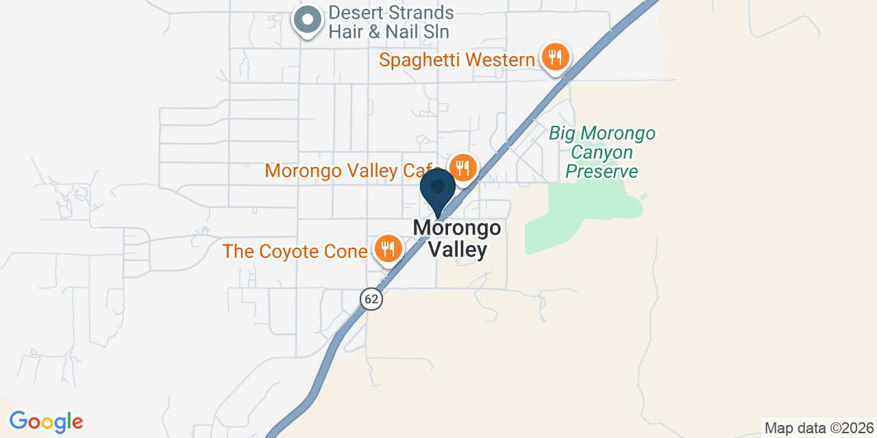 Map showing Morongo Valley, San Bernardino County, CA