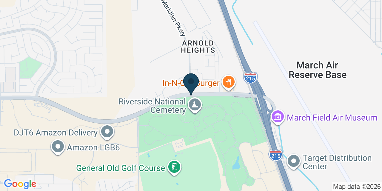 Map showing March Air Reserve Base, Riverside County, CA