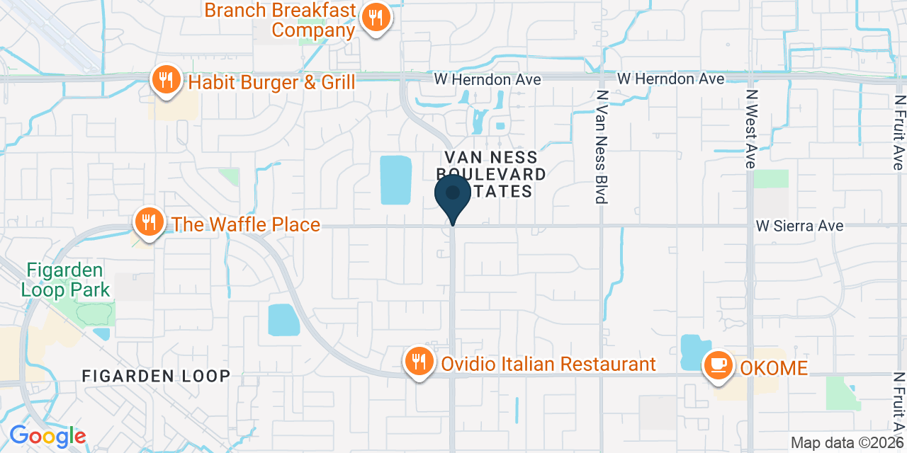 Map showing Fresno County, CA