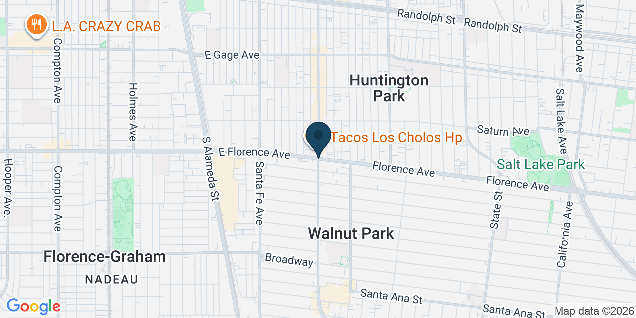 Map showing Huntington Park, Los Angeles County, CA