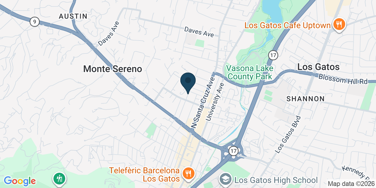 Map showing Los Gatos, Santa Clara County, CA