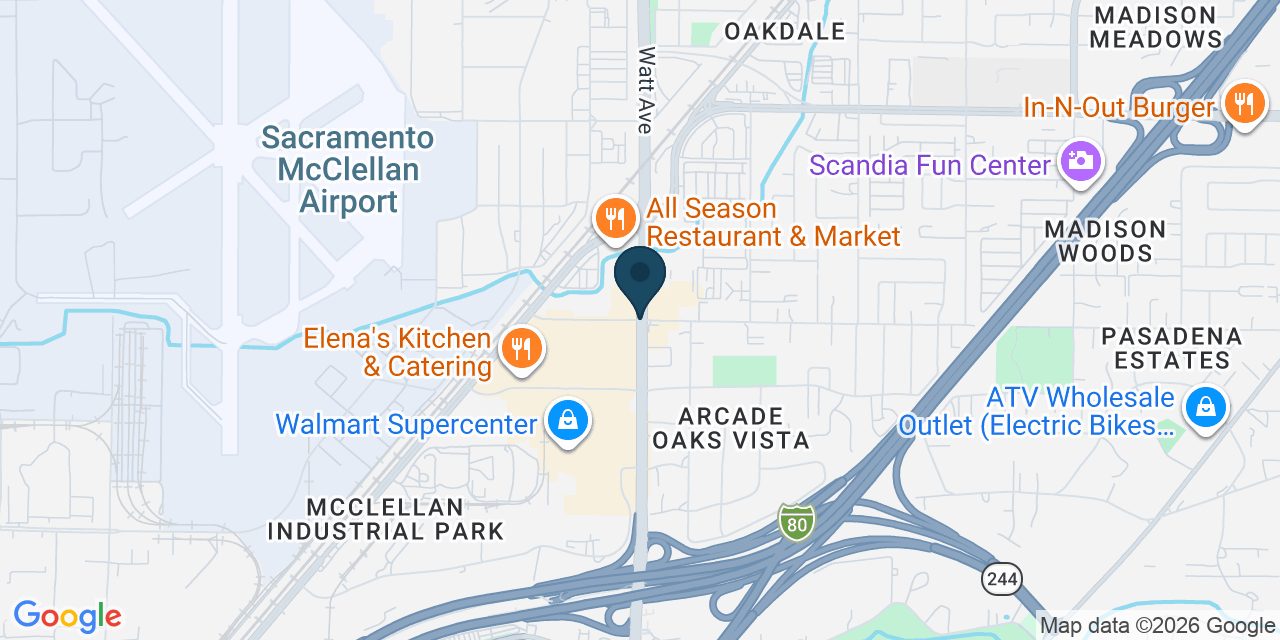 Map showing North Highlands, Sacramento County, CA