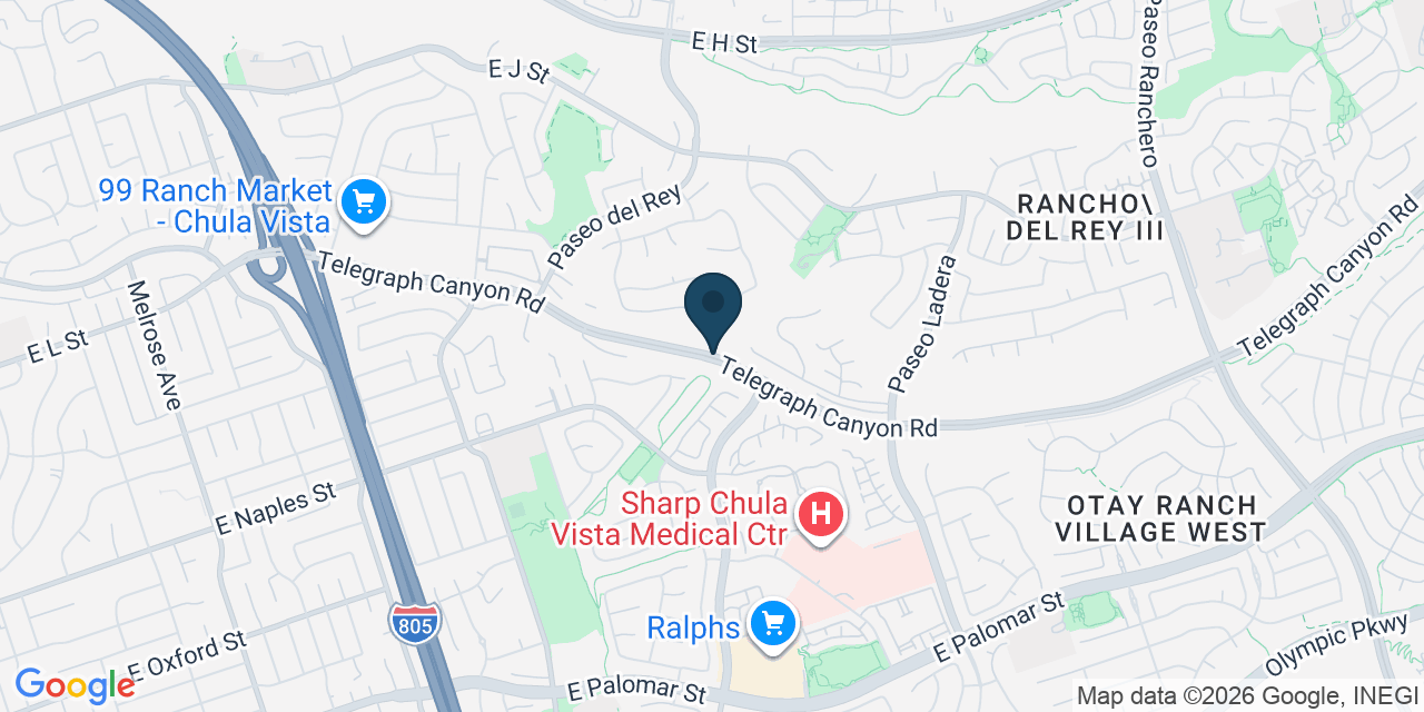 Map showing Chula Vista, San Diego County, CA