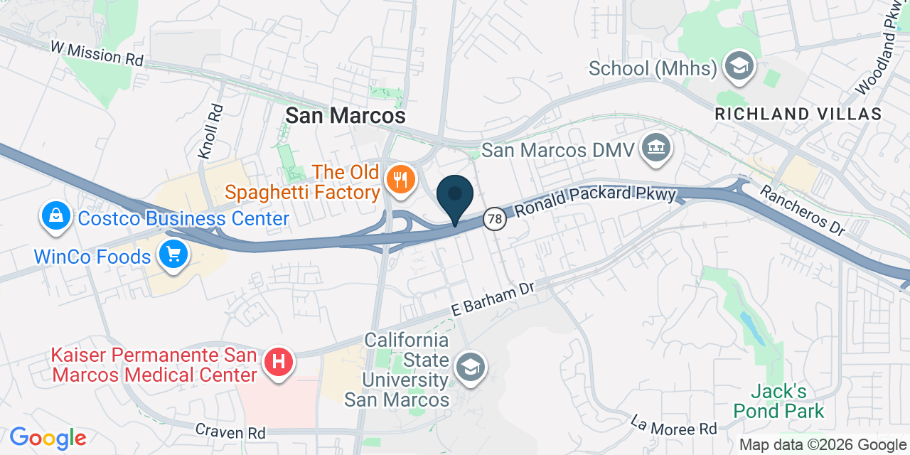 Map showing San Marcos, San Diego County, CA