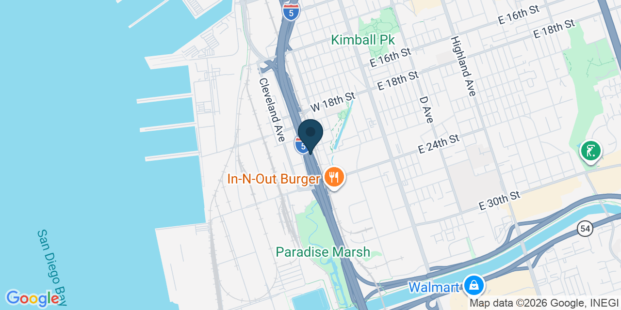 Map showing National City, San Diego County, CA