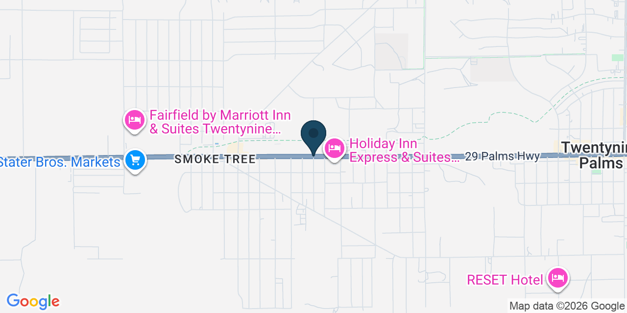 Map showing Twentynine Palms, San Bernardino County, CA