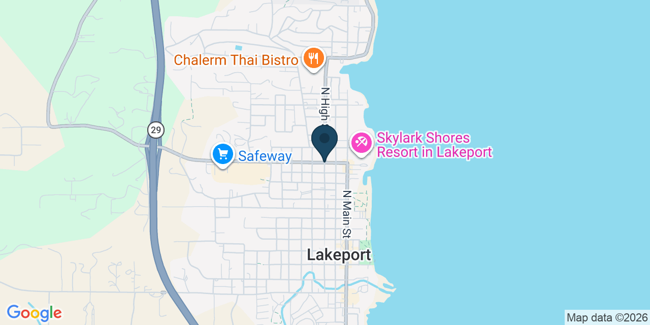 Map showing Lakeport, Lake County, CA