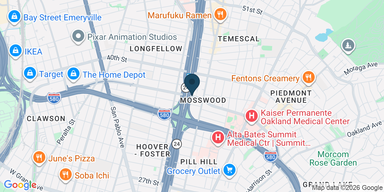 Map showing Oakland, Alameda County, CA