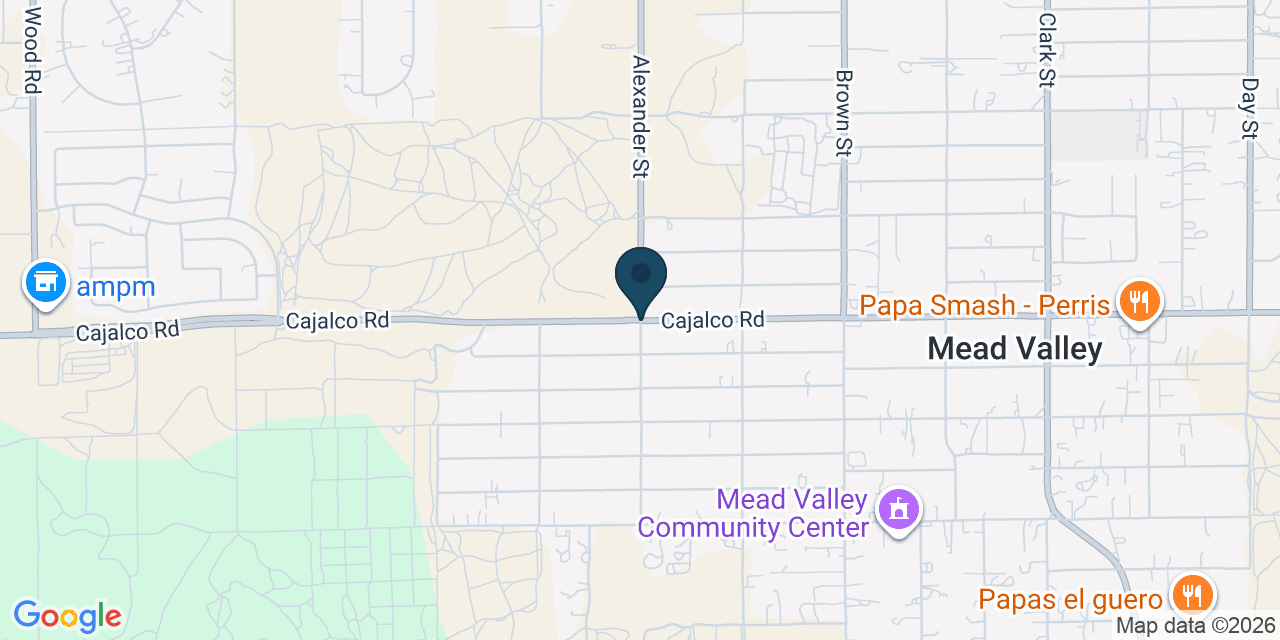 Map showing Mead Valley, Riverside County, CA