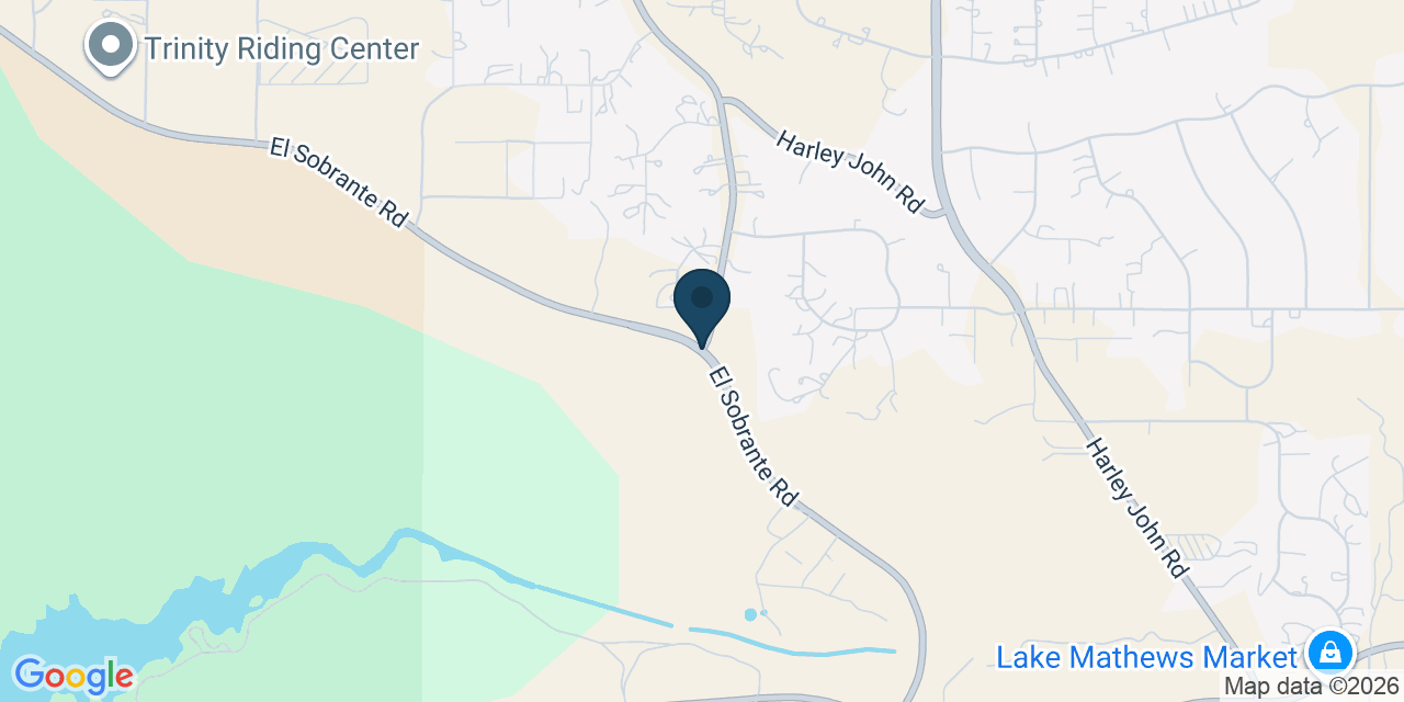Map showing Lake Mathews, Riverside County, CA