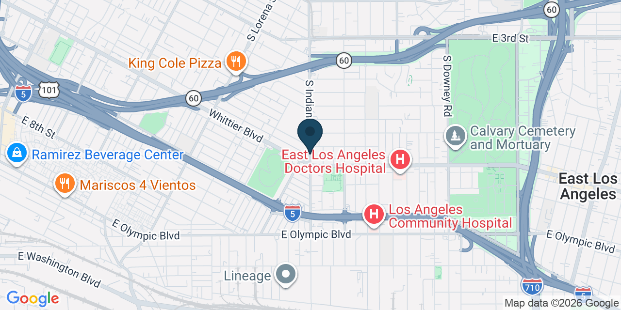 Map showing Los Angeles County, CA