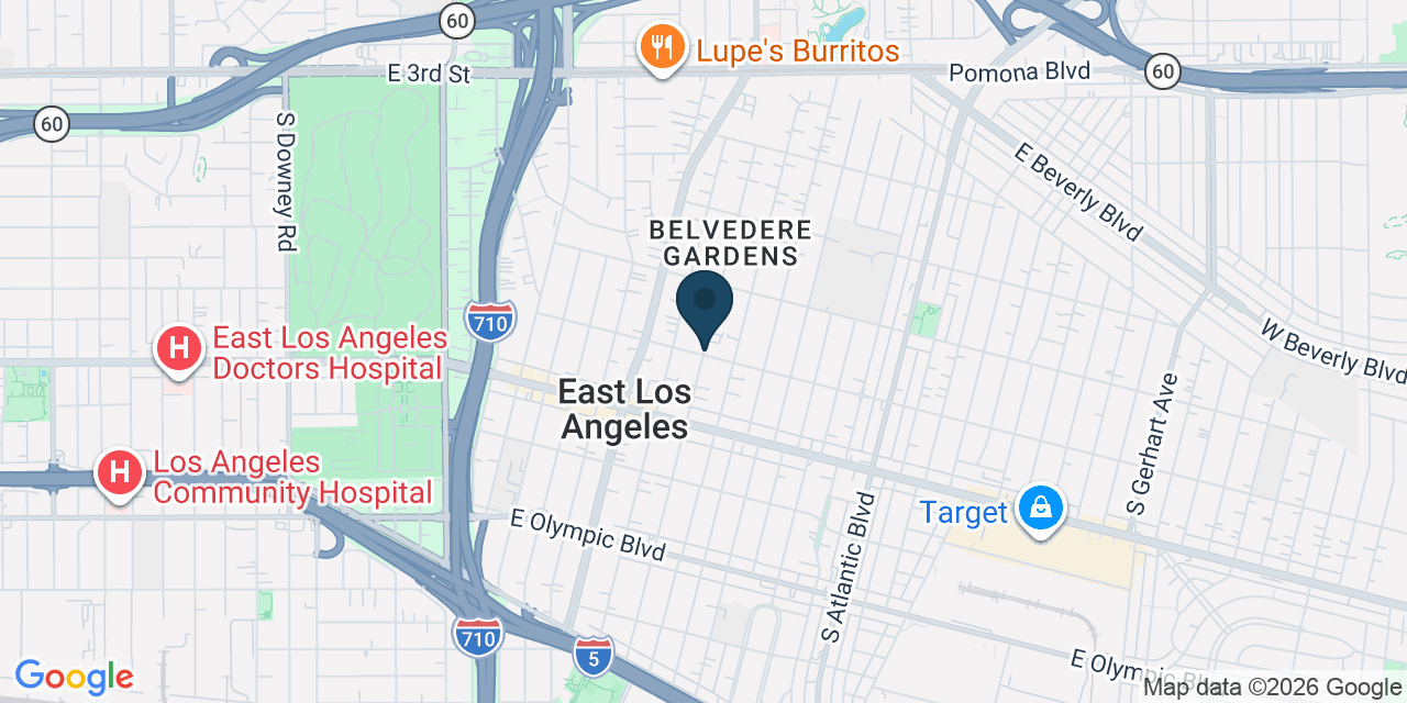 Map showing East Los Angeles, Los Angeles County, CA