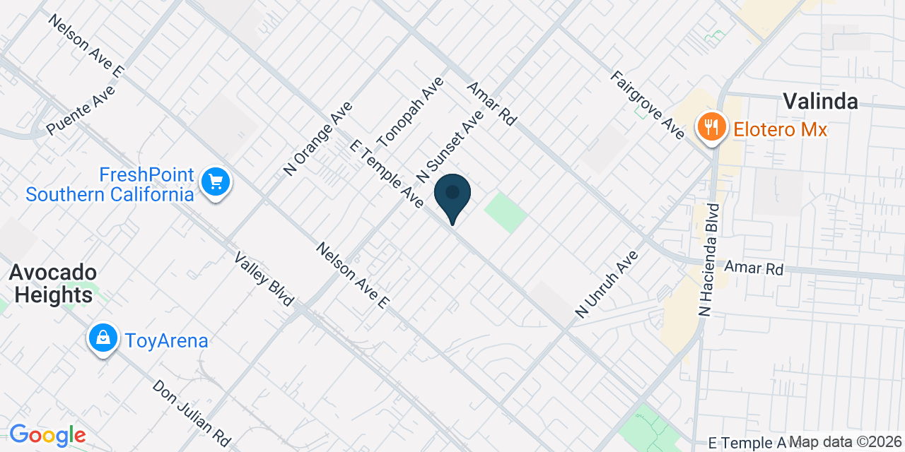 Map showing La Puente, Los Angeles County, CA