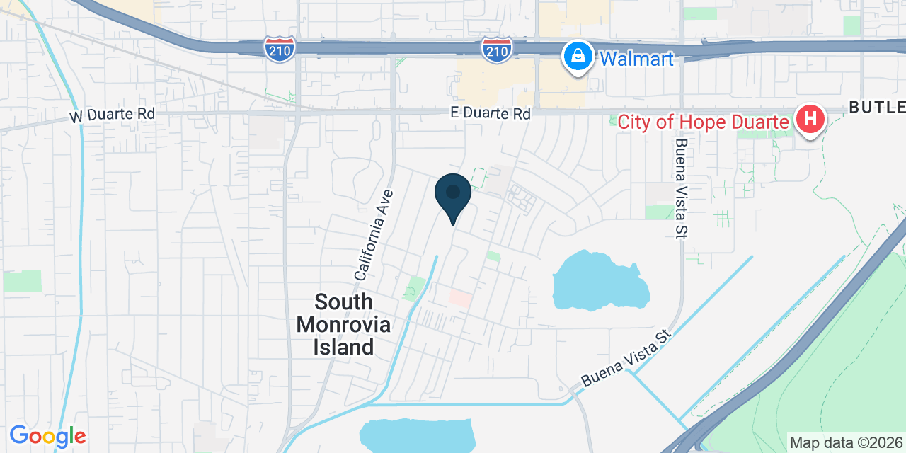 Map showing Duarte, Los Angeles County, CA