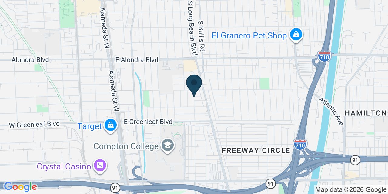 Map showing Compton, Los Angeles County, CA