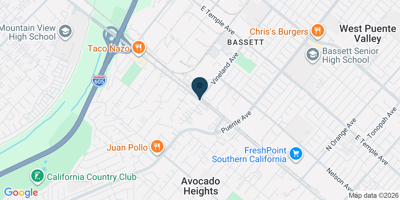 Map showing Avocado Heights, Los Angeles County, CA