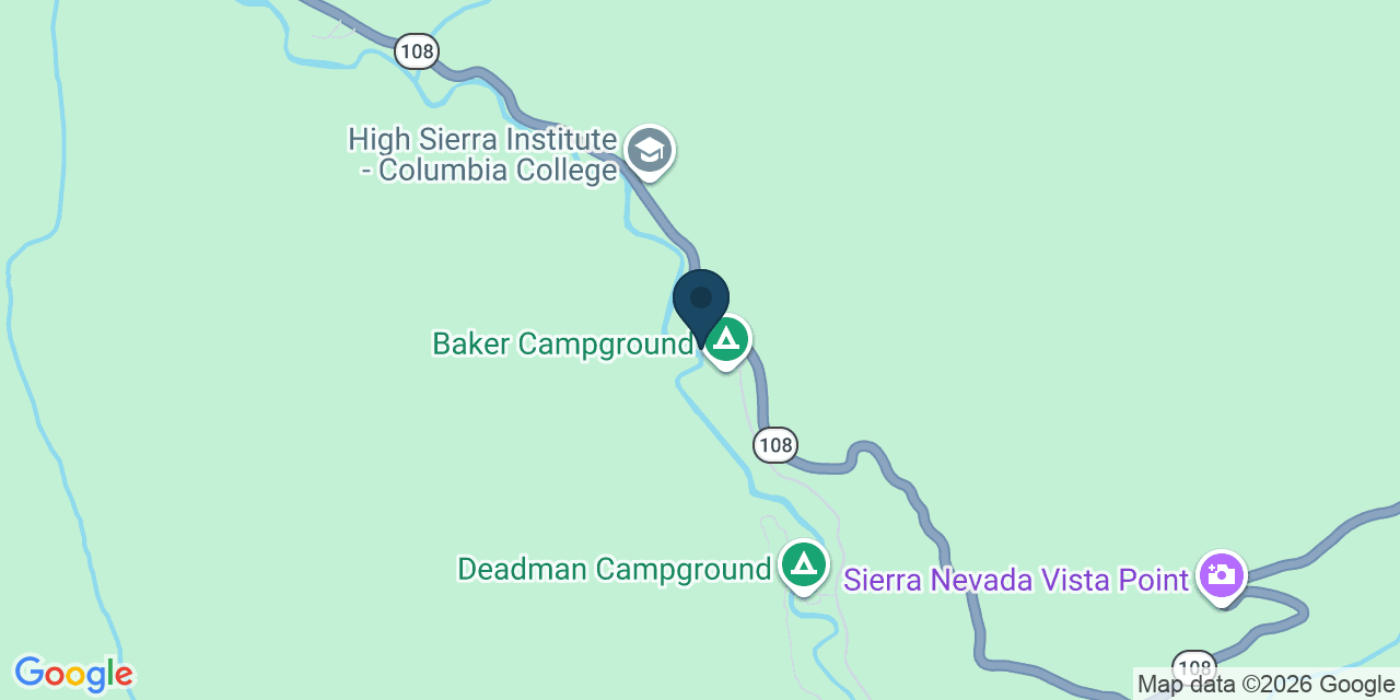 Map showing Tuolumne County, CA