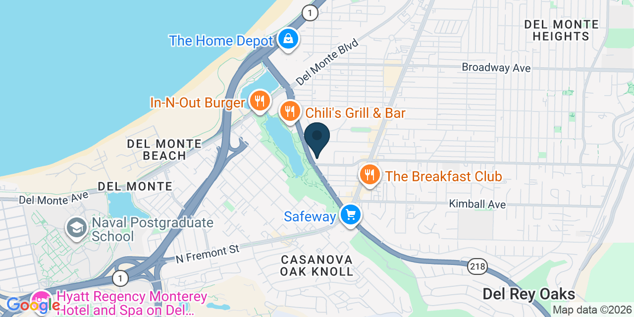 Map showing Seaside, Monterey County, CA