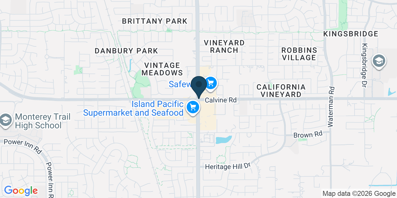 Map showing Vineyard, Sacramento County, CA