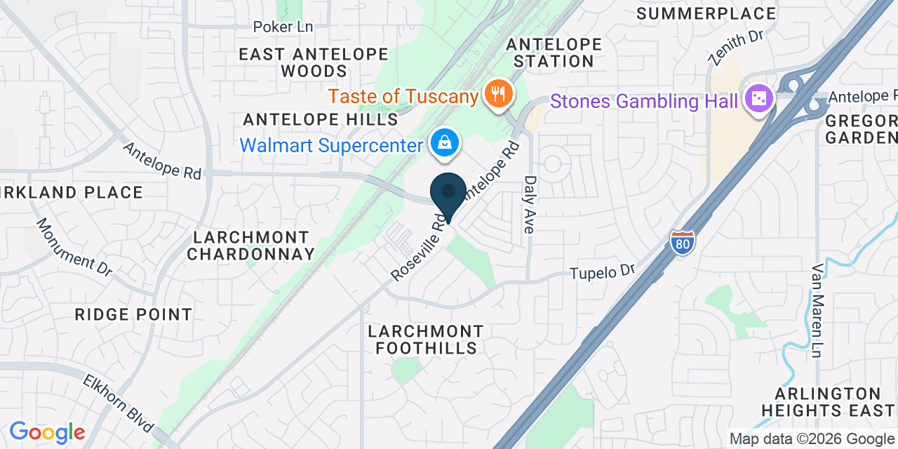 Map showing Foothill Farms, Sacramento County, CA