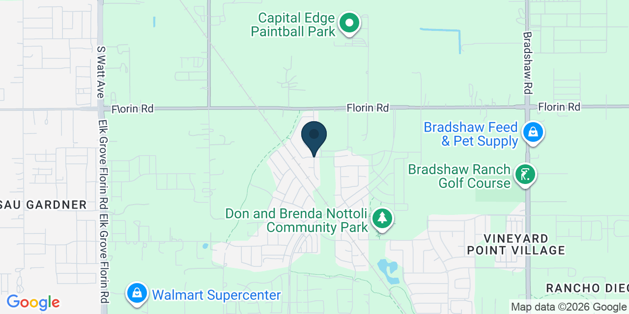 Map showing Vineyard, Sacramento County, CA