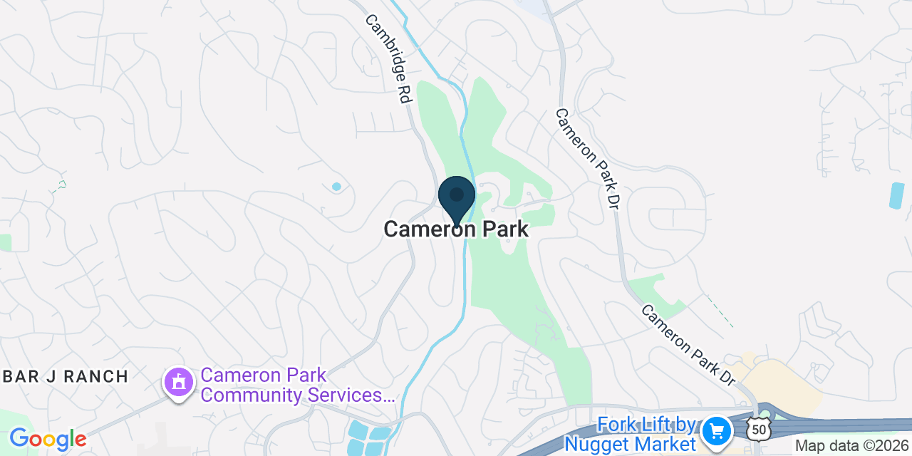 Map showing Cameron Park, El Dorado County, CA