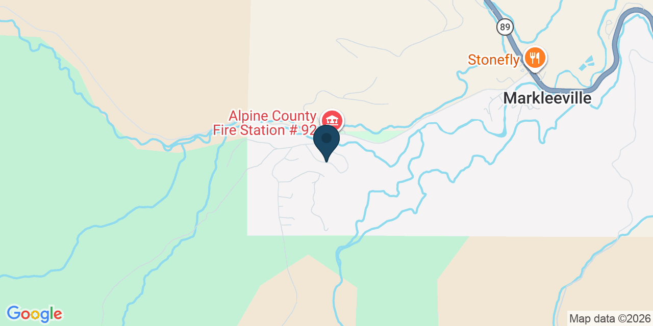 Map showing Markleeville, Alpine County, CA