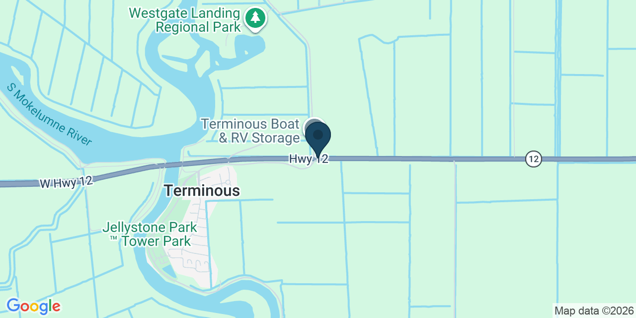 Map showing Terminous, San Joaquin County, CA