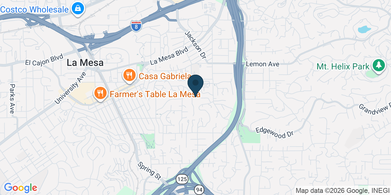 Map showing La Mesa, San Diego County, CA