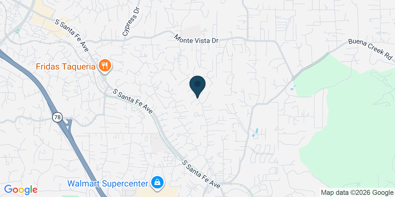 Map showing San Diego County, CA