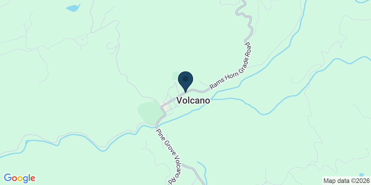 Map showing Volcano, Amador County, CA