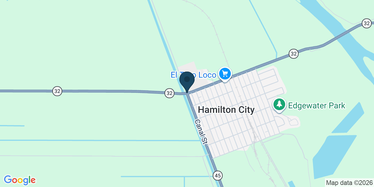 Map showing Hamilton City, Glenn County, CA