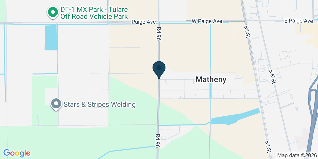 Map showing Tulare County, CA