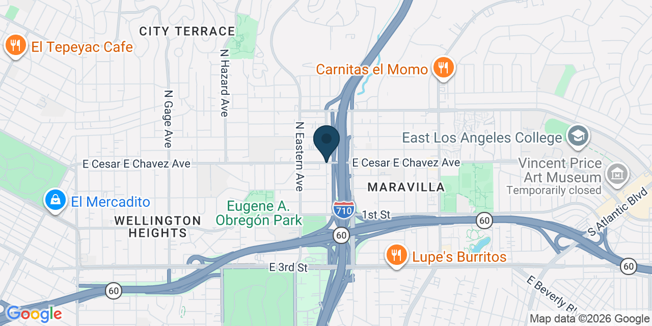 Map showing East Los Angeles, Los Angeles County, CA
