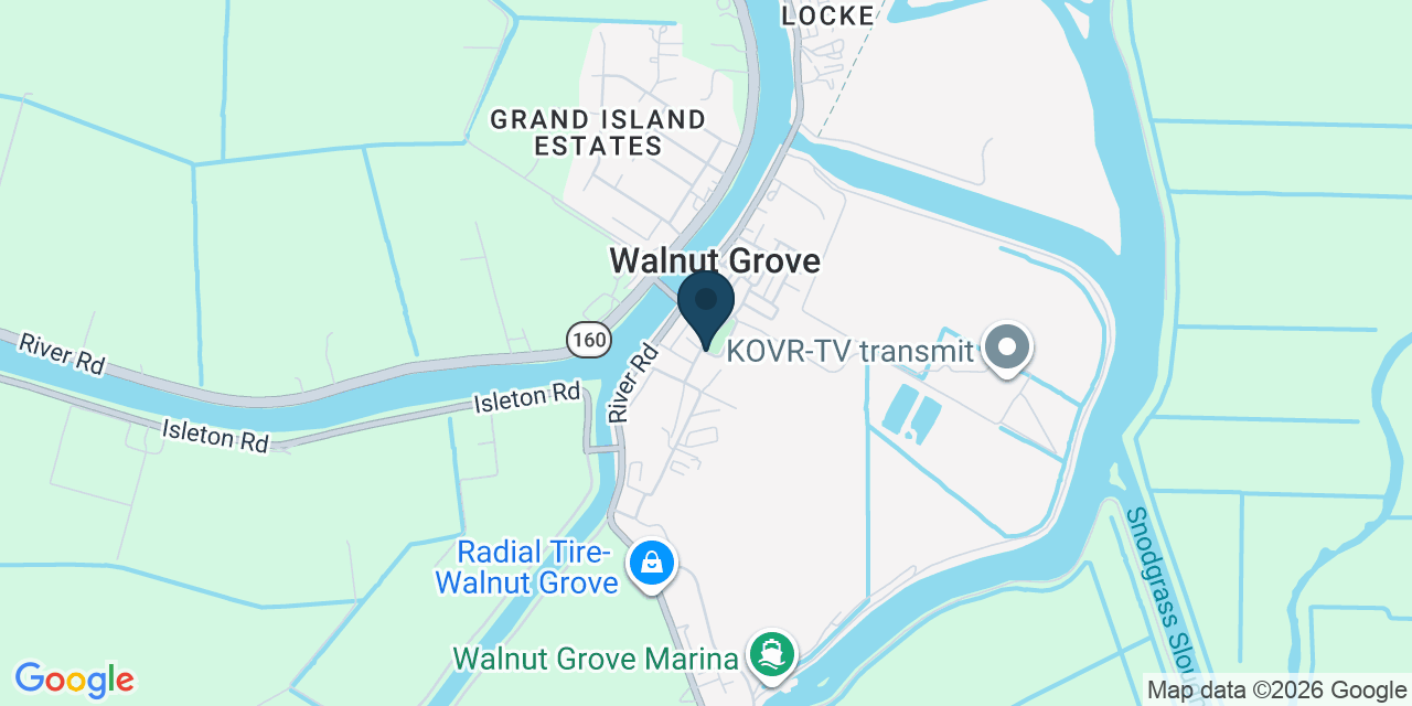 Map showing Walnut Grove, Sacramento County, CA