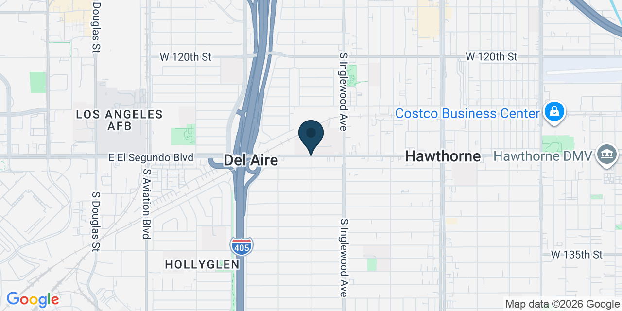 Map showing Del Aire, Los Angeles County, CA