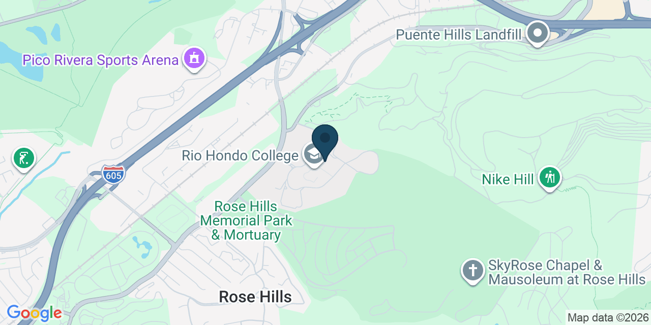 Map showing Whittier, Los Angeles County, CA