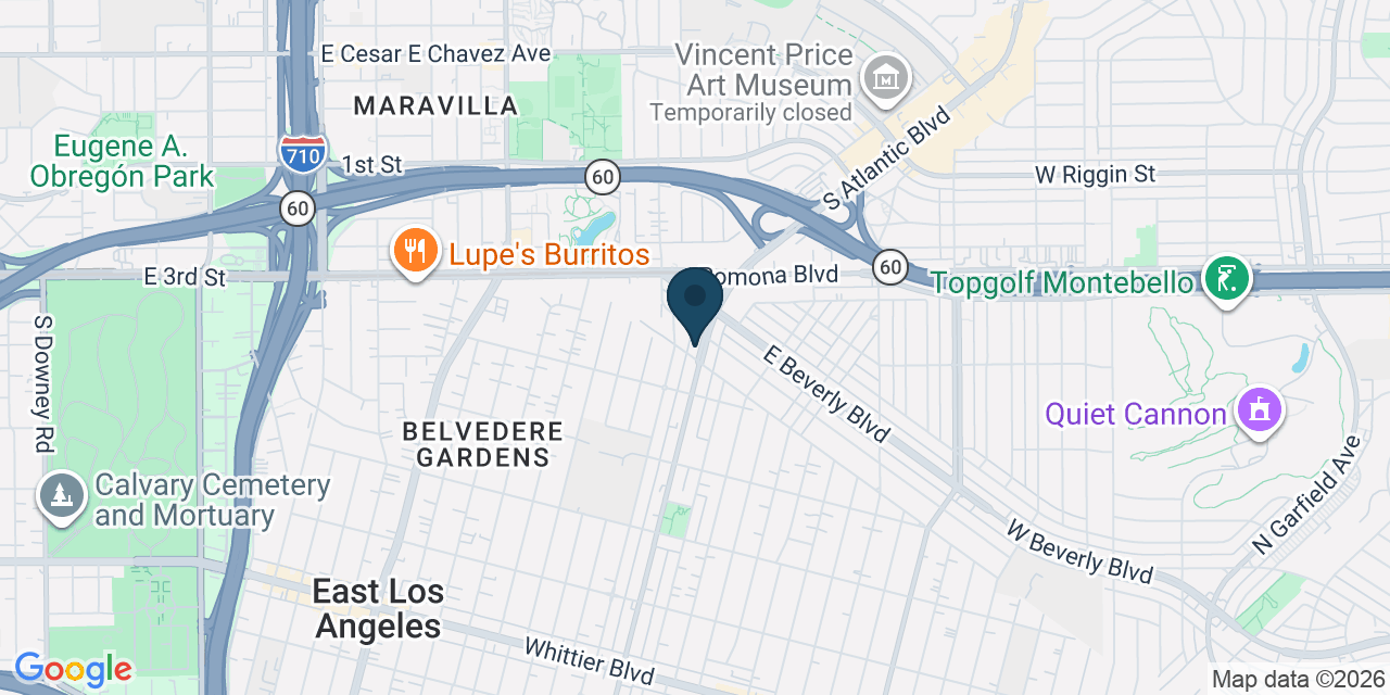 Map showing East Los Angeles, Los Angeles County, CA