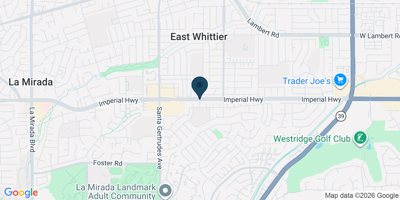Map showing La Mirada, Los Angeles County, CA